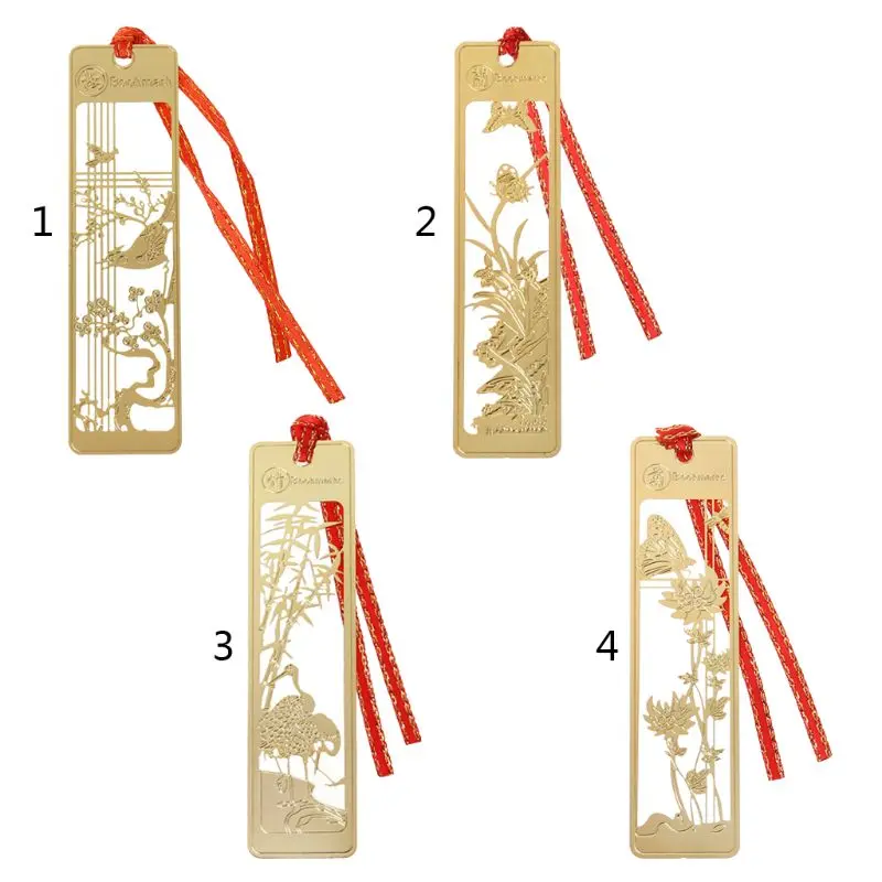

Beautiful Chinese Retro Style Hollow Metal Bookmark Traditional Note Memo Clip Paper Marker Student School Stationery LX9A