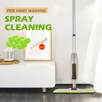 

Magic Spray Floor Mop With Reusable Microfiber Pads 360° Handle Flat Mop Kit Spray Mop Tile Hardwood Floor Cleaning Mop