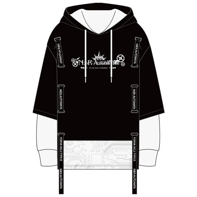 Only Coat Аниме НИР: автоматы YoRHa № 2 Тип B Костюмы для косплея пальто с капюшоном толстовка с капюшоном, футболка с длинными рукавами Повседневное штаны Пара Модный костюм - Цвет: Only Coat