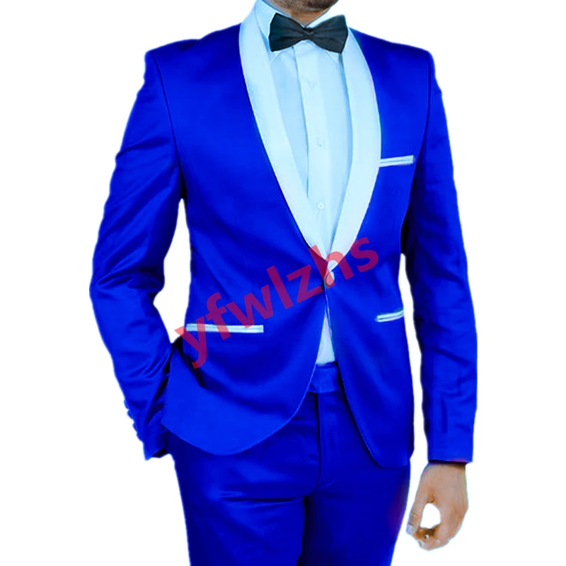 

New Arrival One Button Groomsmen Shawl Lapel Groom Tuxedos Men Suits Wedding/Prom Best Blazer ( Jacket+Pants+Tie) D150