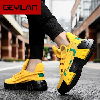 

018 Thick Sole Platform Sneakers Men Vulcanized Shoes Mixed Colors Chunky Dad Shoes Men Trainers Creepers Big Size 45