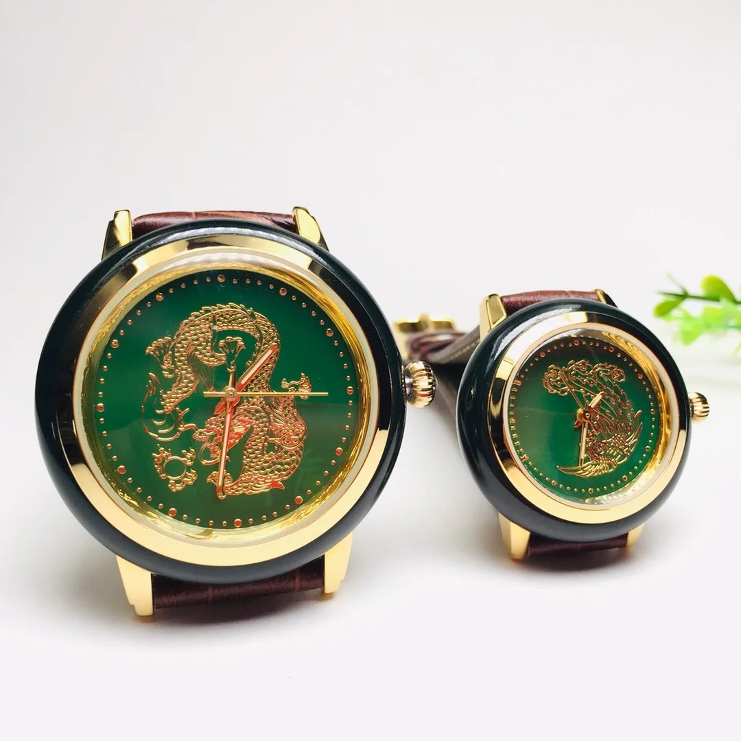 Unique New Brand luxury lovers jade Wristwatch Men's quartz top watch Couple fashion popular carnival Business Woman watch