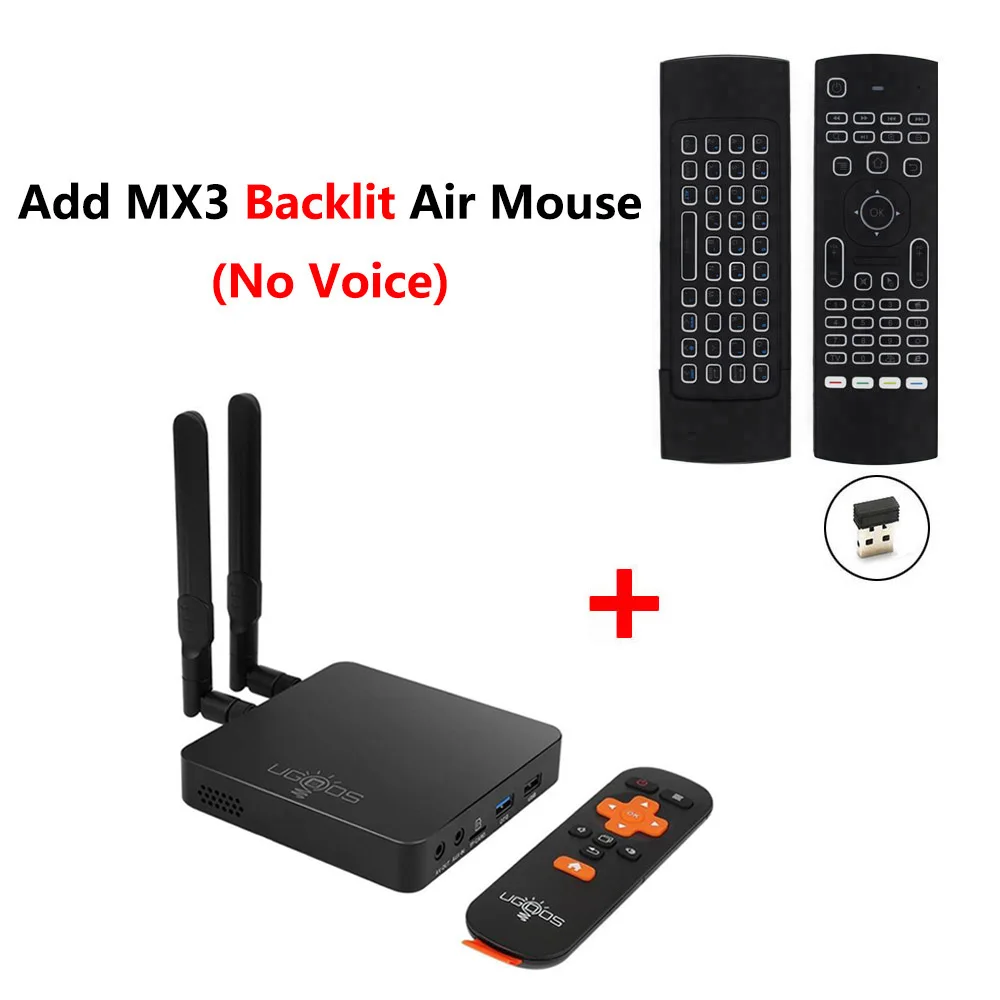 AM6 add MX3L UGOOS AM6 Amlogic S922X Smart Android 9,0 tv Box DDR4 2 Гб ram 16 Гб rom 2,4G 5G WiFi 1000 M LAN Bluetooth 5,0 4 K HD медиаплеер - Цвет: AM6 add MX3L