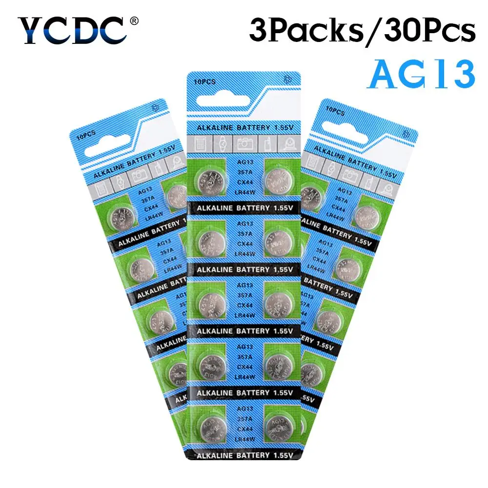 Новые 30Pcs 1,55 V LR44 A76 AG13 батареи SR1154 Щелочная монетная сотовый Батарея для часы с калькулятором игрушка дистанционного Управление высокое качество