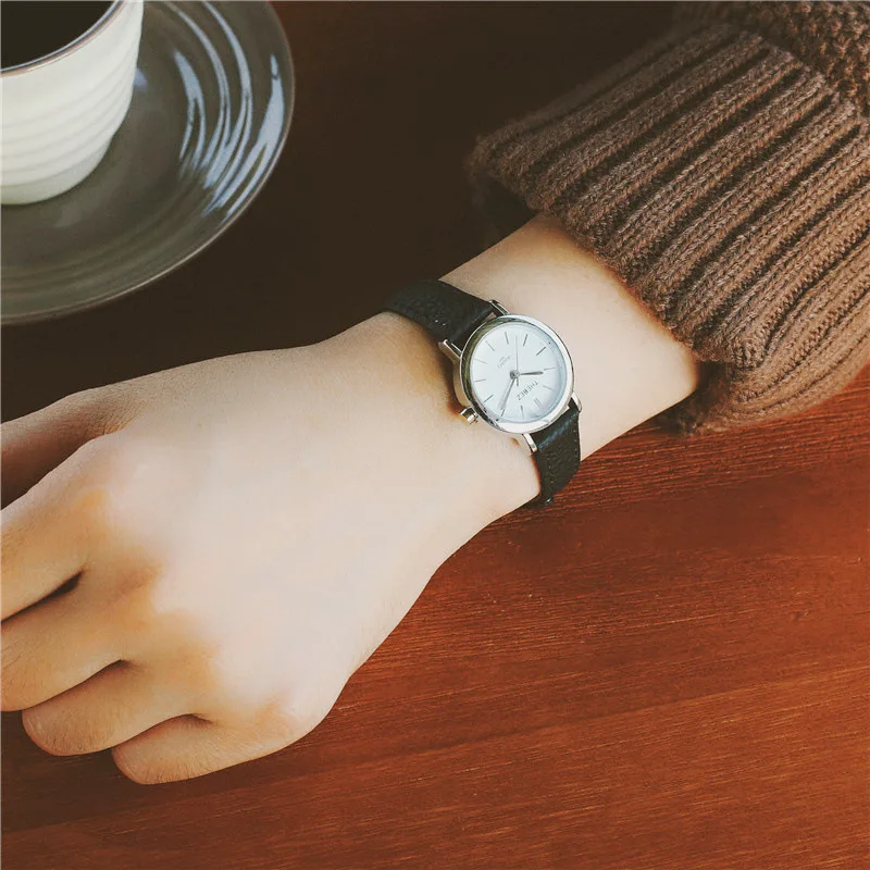 

South Korea Trend of Fashion Sen WOMEN'S Watch Korean-style Simple Leather Belt Students Retro Versatile Small Girl'S Hipster Wa