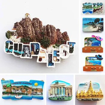 

Spain Israel Jerusalem Germany Japan Jamaica Hawaii Myanmar Bahamas Tourist Souvenirs Magnetic Refrigerator Stickers Decoration
