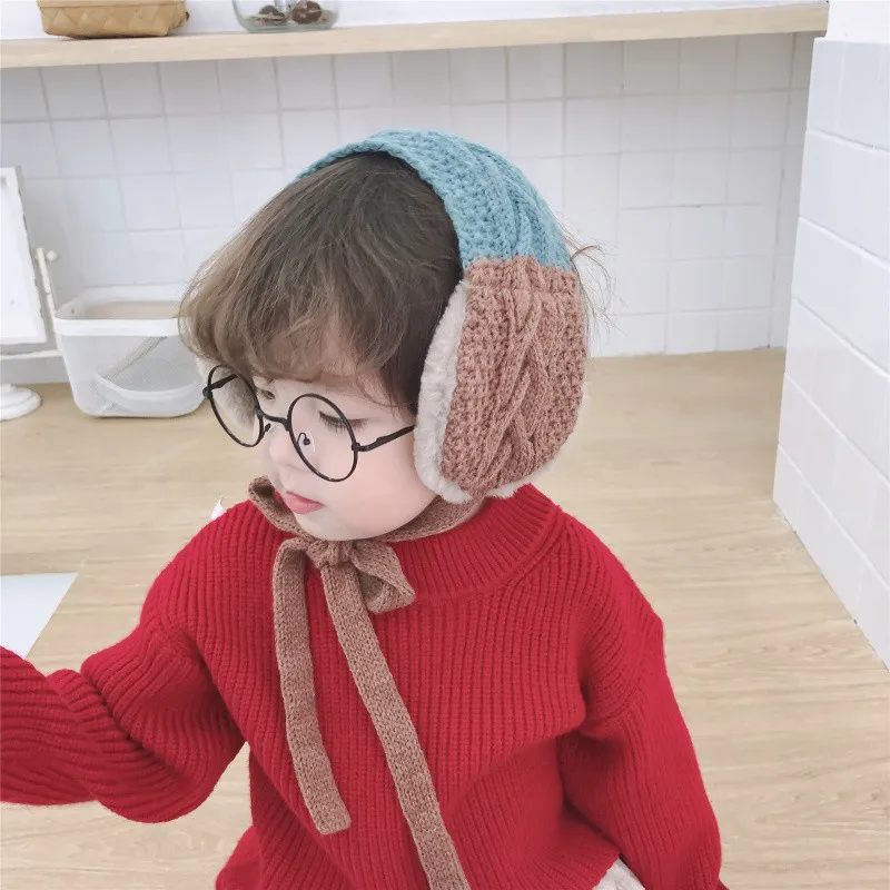 Корейский стиль, зимние детские вязаные наушники для защиты от холода, шарф для маленьких мальчиков и девочек наушники теплые удобные противошумные наушники для детей модные наушники