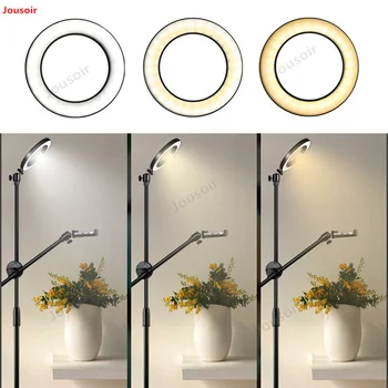 

20CM Ring Light Lamp+Adjustable Phone Shooting 1.3M Bracket Stand With Boom Arm Set For Photography Live Fill Light CD50 T03 LL1