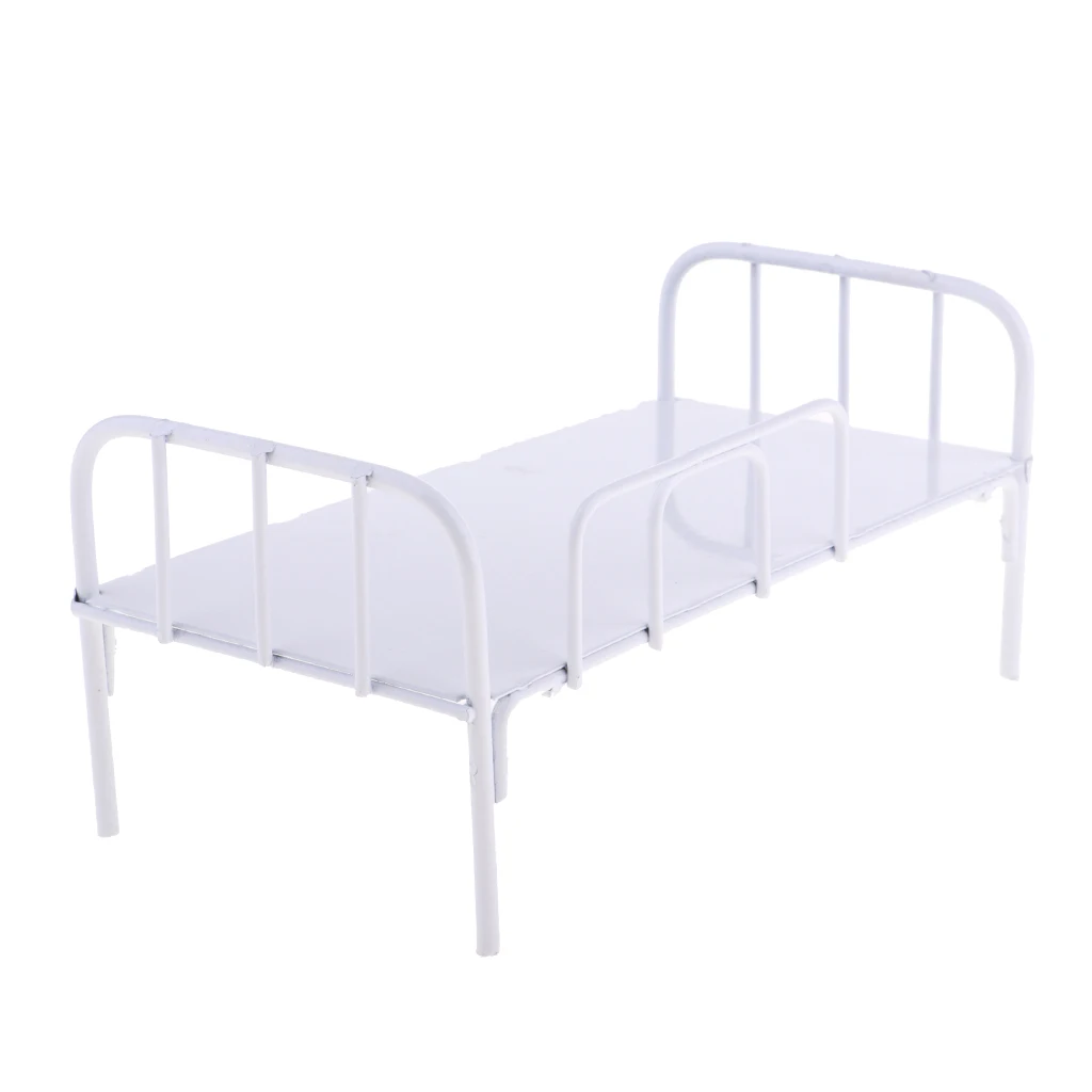 High Quality Single Metal Dormitory Bed For 1/6 Scale Dollhouse Accessory
