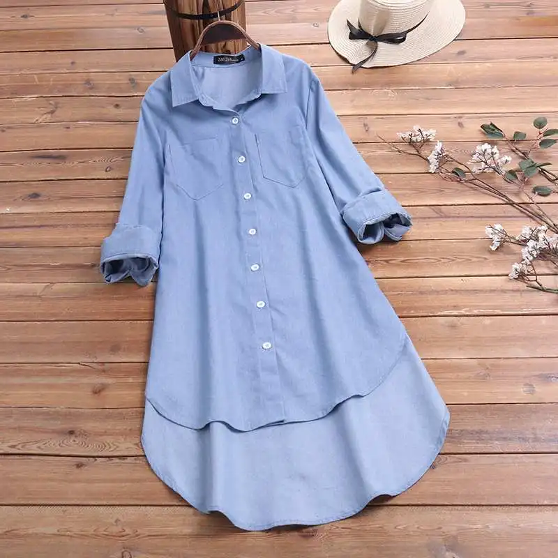 M 5XL, Весенняя модная блузка, Женская длинная рубашка с лацканами, Vestidos, Повседневная однотонная туника с длинным рукавом для работы, OL, топы, женские блузы, сорочка