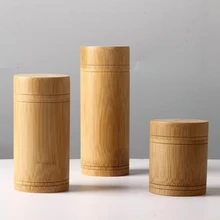 Bamboo Storage Box Coffee Tea Canister Lid Seal Kitchen Storage Jars Accessories Spice Box Case Organizer Wholesale JCX9301