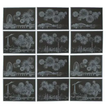 

12Pcs In 3 Set Educational Scratch Paper Crafts for Home Student School