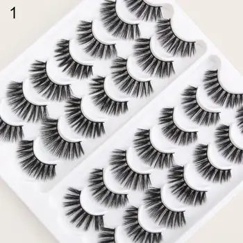 

New 14 Pairs Faux Sable Hair Long Thick Eyelashes Extension Cosmetics Handmade Soft Fake Eye Lash Makeup Extension Tools