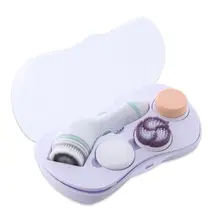 Мини Очищающая щетка для лица Электрический 2 режима звуковая вибрация глубокий пор очищающий, отшелушивающий массажный водонепроницаемый с 4 головками