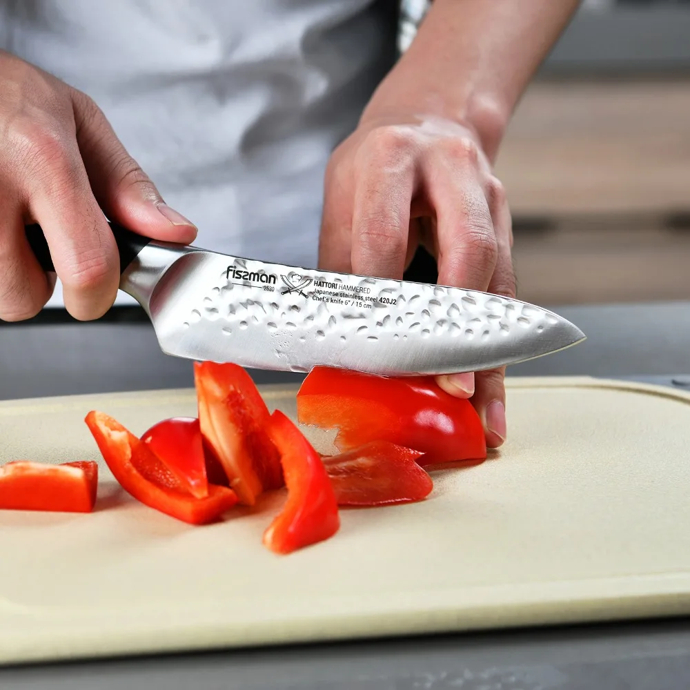 Нож шеф-повара серии FISSMAN HATTORI, 6 дюймов, кухонный нож из нержавеющей стали 420, Япония