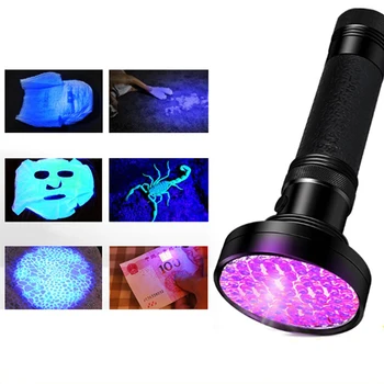 

100 LED UV Flashlight Ultraviolet Torch Mini UV Black Light Pet Urine Stains Detector Scorpion Waterproof Multifunction