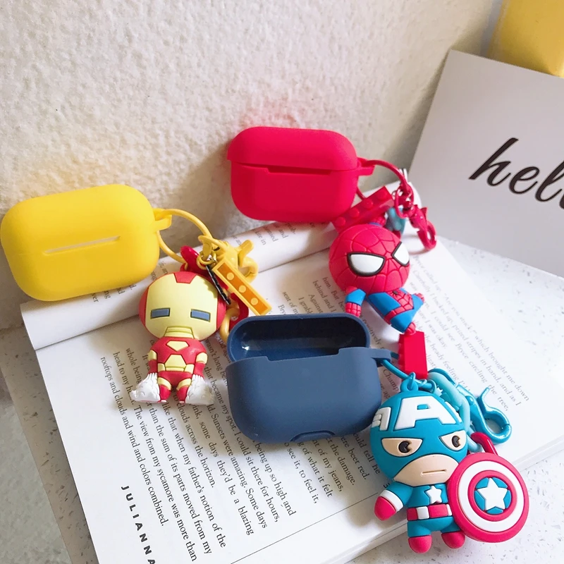 Силиконовый чехол для наушников Marvel с мультяшным Железным человеком для Apple AirPods Pro, чехол для зарядного устройства, ультратонкий милый защитный чехол из ТПУ