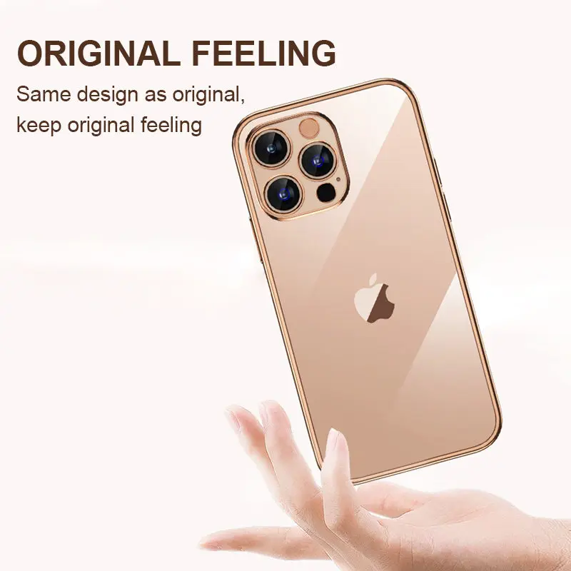 best case for iphone 12 pro max Luxury Plating Transparent Soft Silicone Case for iPhone 13 11 12 Pro Max Mini XR X XS SE 2020 8 7 Plus Shockproof Clear Cover iphone 12 pro max silicone case