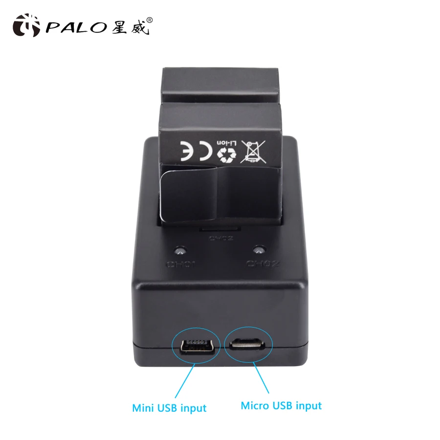 Palo 4 шт. батарея для камеры 3,7 V+ USB двойное зарядное устройство для Gopro Hero 3/3+ AHDBT-201/AHDBT-301 аксессуары для камеры комплект зарядного устройства