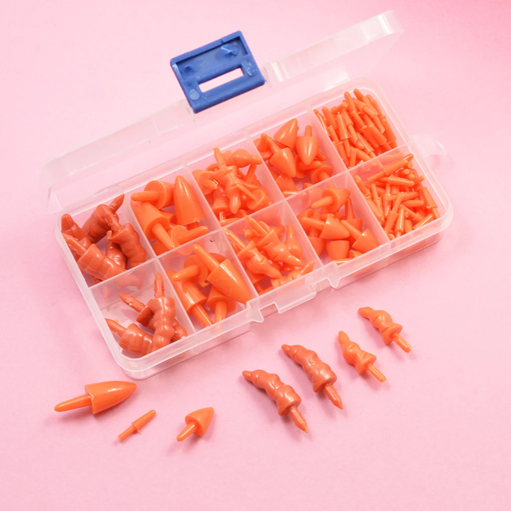 160Pcs Plastic Long Safety Noses for Christmas Snowman, Small Resin Carrot Noses for Doll Crafting, Animal Dolls Making