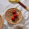 Handmade Rattan Weaving Round Storage Basket Fruit Dish Wicker Bread Basket Kitchen Food Picnic Bread Sundry Mini Container 4