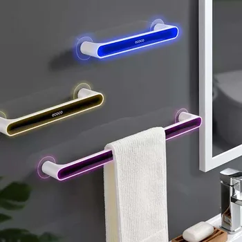 

26.5cm/46.5cm Long Moistureproof Self-adhesive Towel Holder Rack Wall Mounted Towel Hanger Slipper Rack Kitchen Bathroom Shelf
