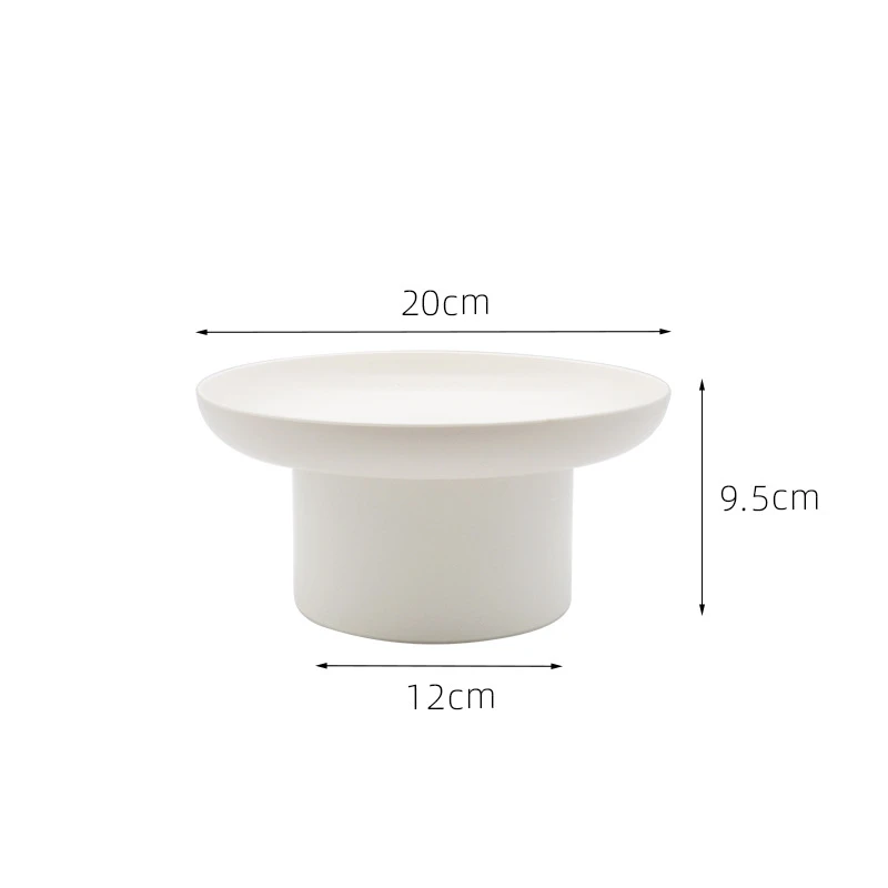 Wooden Serving Tray Kitchen Tray Bamboo Organizer Tray Drink Tray Solid Round Stand Tray Cake Dessert Fruit Bread Nut Cupcake Holder High Stand Plate Desktop Decor