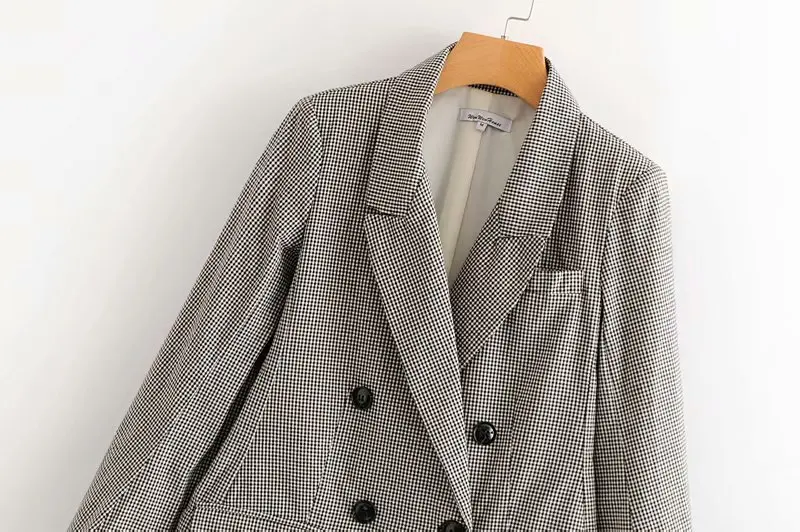 

Europe And America 2018 Autumn New Style Pattern Double Breasted Suit Jacket Versatile Tops K10-0044