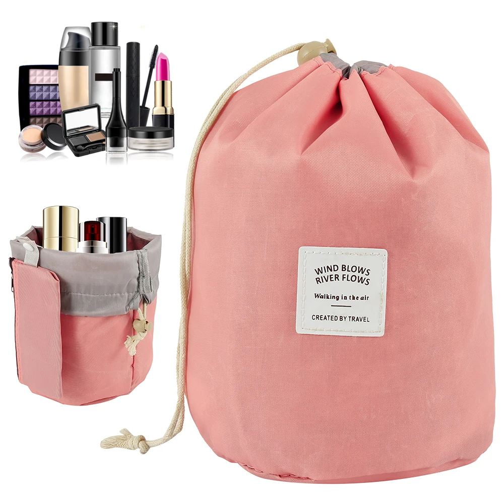 

Round Waterproof Makeup Bag Travel Cosmetic bag Organizer Toiletry Makeup Bags For Women Ladies Box Organizer Insert Bag