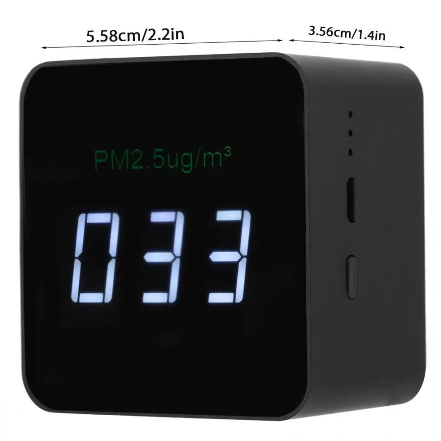 Монитор качества воздуха USB Mini PM2.5 детектор перезаряжаемый тестер качества воздуха монитор с светодиодный дисплей Черный Газ инструменты для анализа