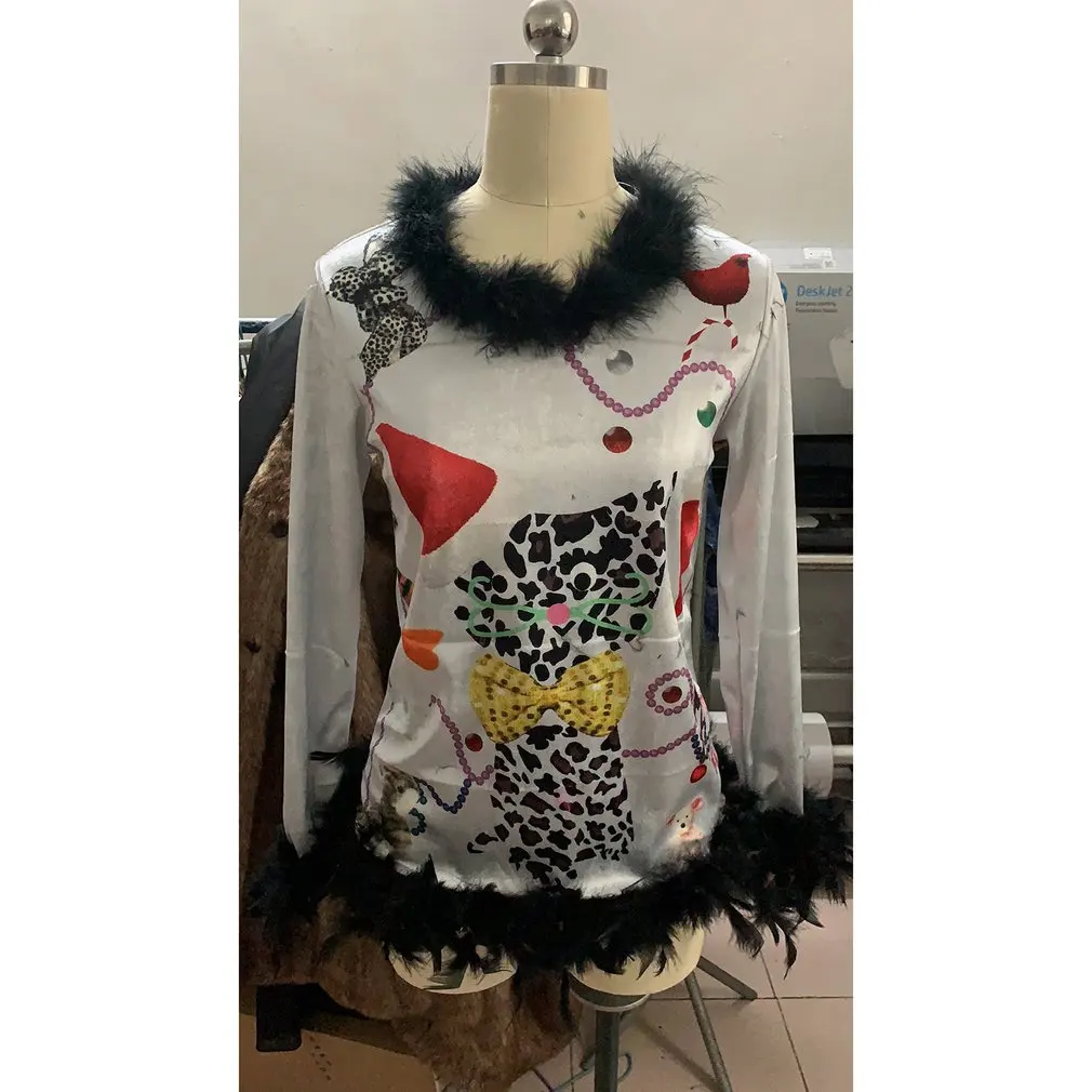 

Серебряная Рождественская елка Ocelot Уродливый Рождественский свитер удобный дышащий Забавный Рождественский свитер Рождественская одежда