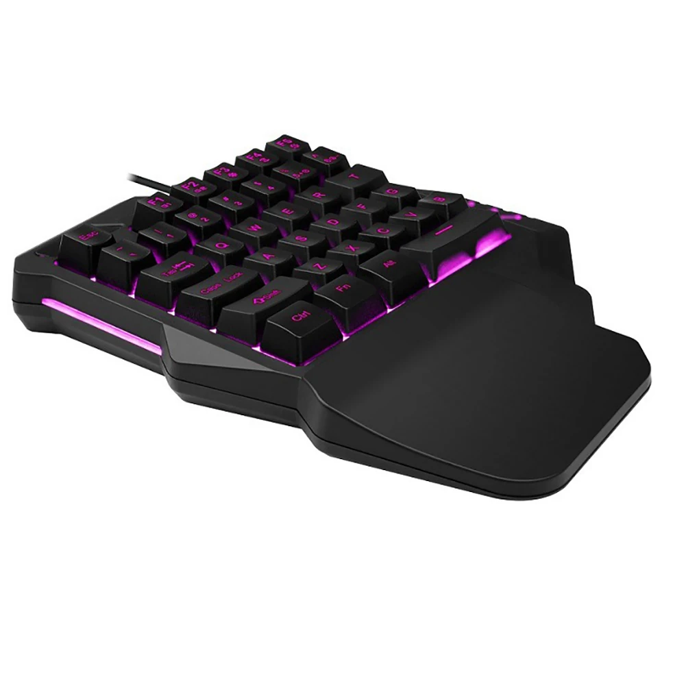 G92 игровая клавиатура с 35 клавишами светодиодный подсветкой одна рука USB