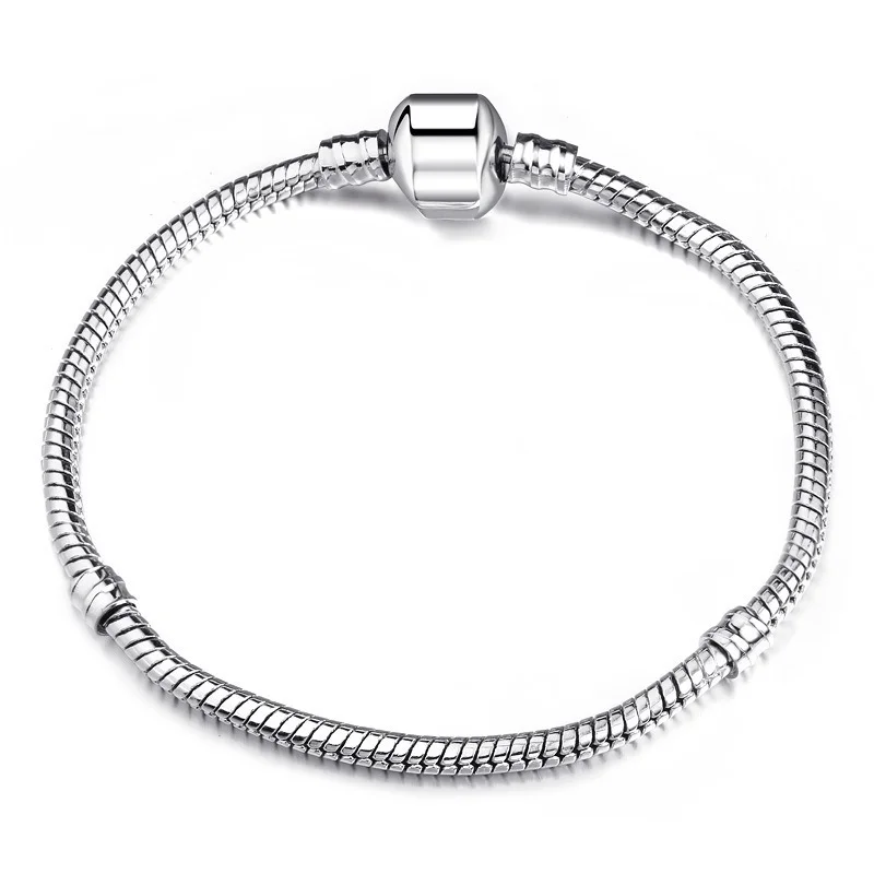 High Quality Silver Snake Chain Fine Pandora Bracelet 925 Fit European Authentic Charm Bracelet for Women DIY Jewelry Making