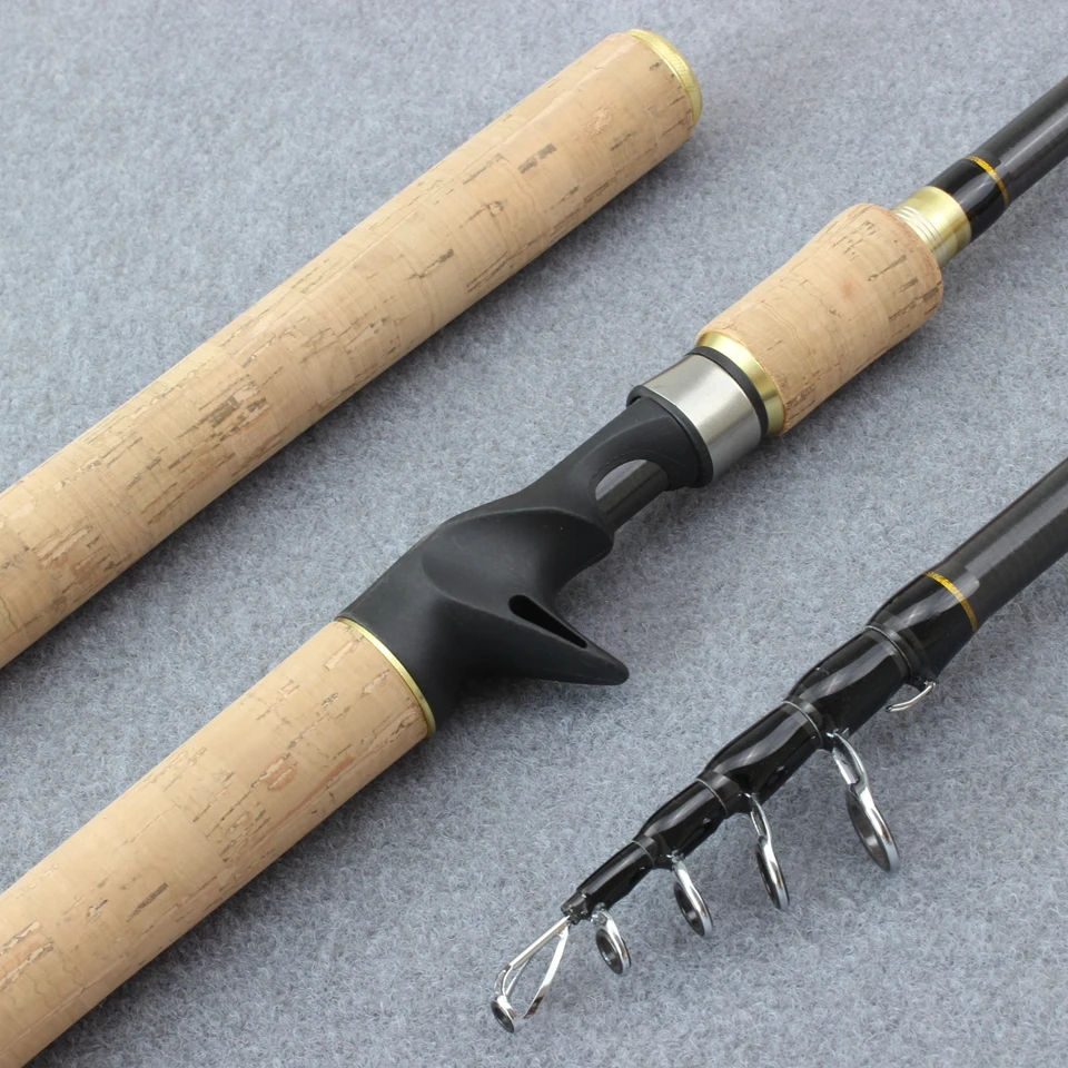 Высокое качество 1,8 м 2,1 М 2,4 М 2,7 м спиннинг карбоновая телескопическая удочка Приманка Удочка деревянная ручка полюс Рыболовные снасти