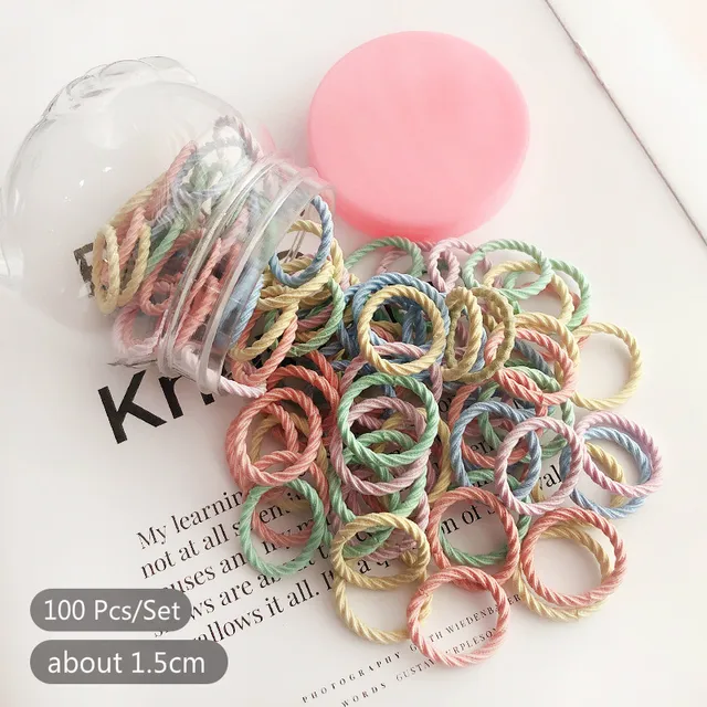 50/100 Pcs/Box New Children Cute Colors Soft Elastic Hair Bands Baby Girls Lovely Scrunchies Rubber Bands Kids Hair Accessories 2-100 Pcs