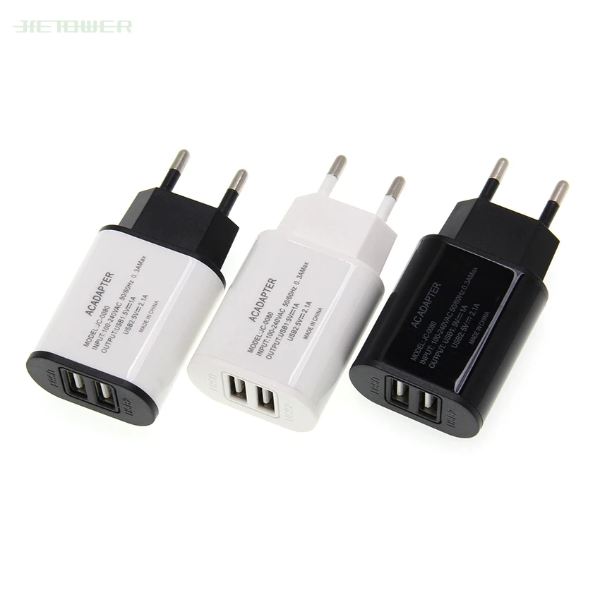 100 шт/партия 2 usb порта зарядное устройство 5 В 2A портативный настенный адаптер зарядка мобильного телефона для samsung S10 huawei P30 EU US зарядное устройство со штекером