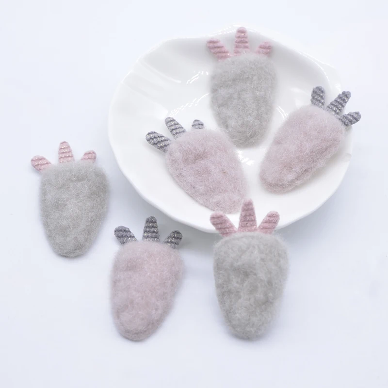 20 Stücke Plüsch Cartoon Karotte Applikation für Handgemachte Baby Kleidung Hut Schuhe Tuch Stoff Nähen Patches DIY Kopfbedeckungen Zubehör