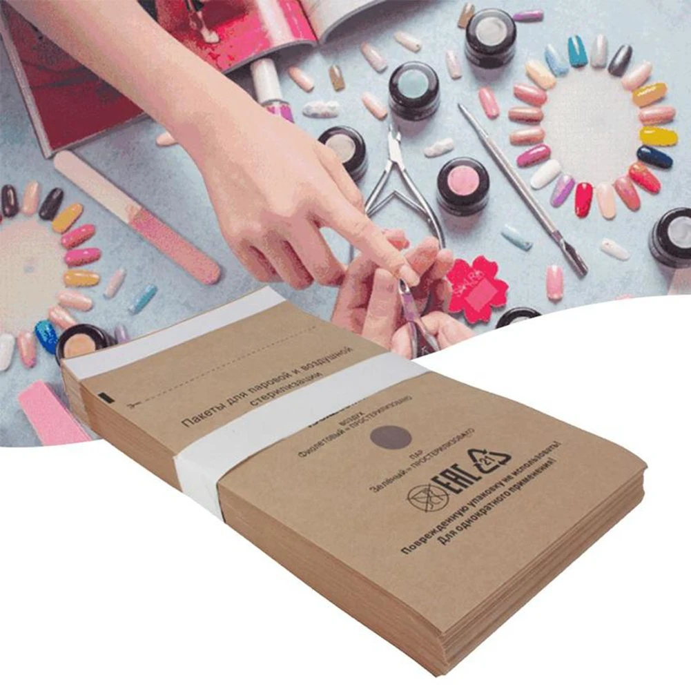 

10 Pcs Nail Sterilization Disposable Bag High Temperature Ultraviolet Ozone Disinfection Tool for Dental Beauty