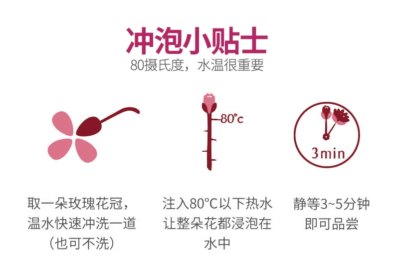 20g Flower Tea Dry Rose Bud Flower Tea Pingyin Rose Double Red Rose Corolla Tea Flower Tea