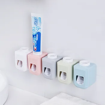 

Automatic Toothpaste Dispenser Dust-proof Toothbrush Holder Wall Mount Stand ToothPaste Squeezer Bathroom Toothpaste Rack Holder