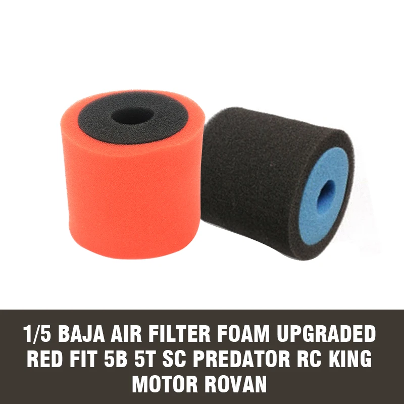 

1/5 Baja Air Filter Foam upgraded Red fit 5B 5T SC Predator RC King Motor Rovan Gasoline Remote Control Filtration Cotton Part