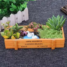 Caja de madera Vintage jardín Flor de escritorio maceta baratija decorativa caja de almacenamiento florero suculento rectángulo lecho de planta