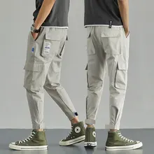 Мужские штаны для бега с камуфляжными боковыми карманами, свободные, стильные, мужские спортивные штаны, мода, уличные повседневные штаны, Мужская одежда, брендовые SA-8