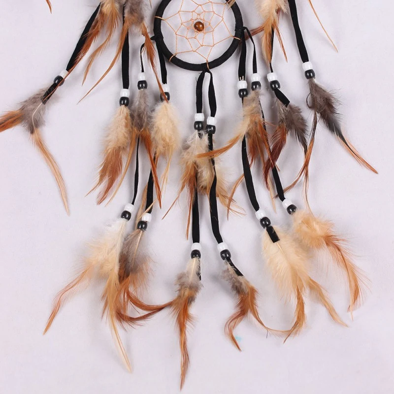 Dream Catcher Wall Decoration Handmade Dream Catcher Creative Wall Decorations Wolf Pattern Boho Retro Feathers Ornament Home Room Hanging Decor