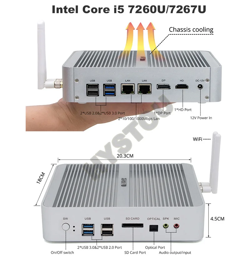 Kaby Lake Core i5 7200U мини ПК Windows i3 7100U HDMI + VGA 4K HTPC Intel HD Graphics 620 Micro PC 10|windows i3|mini pc i3vga mini |