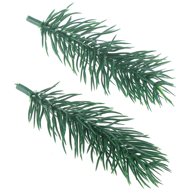 20PCS Artificial Plastic Green Pine Plants Branches Wedding Home Party Decorations DIY ChristmasTree Handcraft Accessories