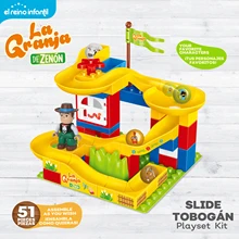 

La Granja De Zenon 51pcs kawaii Marble Race Run Block Building Blocks Plastic Funnel Slide DIY Block Toy For Children gift