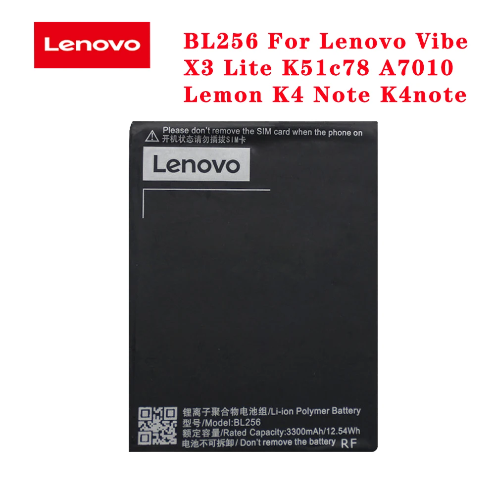 Lenovo batería Original BL256 para Lenovo Lemon K4 Note K4note / Vibe