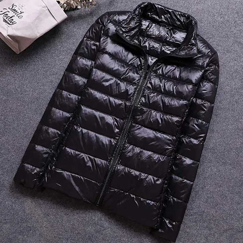 Плюс Размер 6XL Зимний пуховик женская верхняя одежда теплое пальто Сверхлегкий большой размер черная Базовая Женская Куртка парка пальто - Цвет: Black