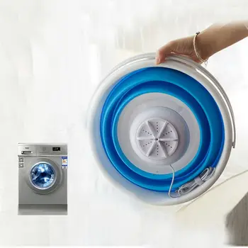 

Travel portable bucket small laundry bucket Ultrasonic Washing Machine Portable Turbine Washer USB Telescopic foldable H99F